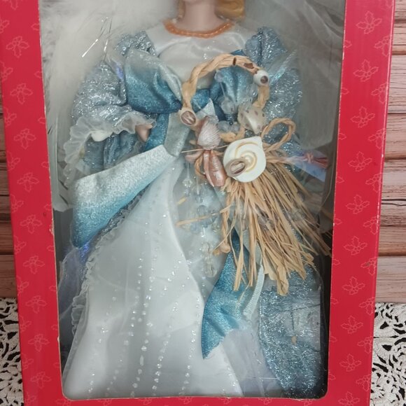 New Old Stock - Vintage 14" Feathered Angel Christmas Tree Topper / Ornament - I - Picture 7 of 7